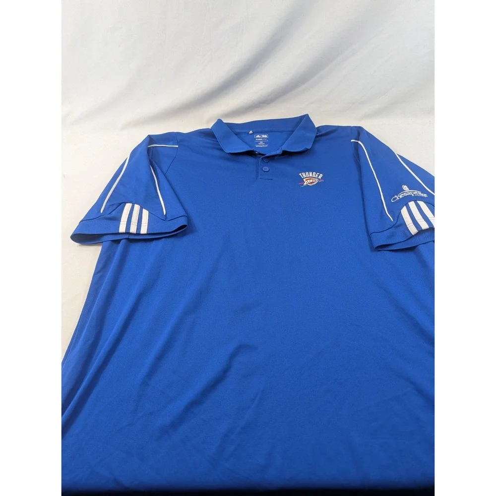 Adidas 2XL XXL Adult Polo Shirt Clima Lite Golf Performance OKC Thunder Blue